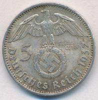 Német Harmadik Birodalom 1937A 5M Ag "Hindenburg" T:2 
German Third Reich 1937A 5 Mark Ag...
