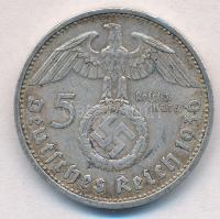 Német Harmadik Birodalom 1936G 5M Ag "Hindenburg" T:2 
German Third Reich 1936G 5 Mark Ag...