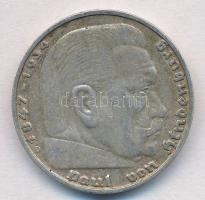 Német Harmadik Birodalom 1936D 5M Ag "Hindenburg" T:2 
German Third Reich 1936D 5 Mark Ag...