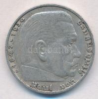 Német Harmadik Birodalom 1935D 5M Ag "Hindenburg" T:2 
German Third Reich 1935D 5 Mark Ag...