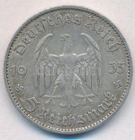 Német Harmadik Birodalom 1935D 5M Ag Náci hatalom első évfordulója T:2,2- German Third Reich 1935D 5 Marks Ag 1st Anniversary of Nazi rule C:XF,VF Krause KM#83