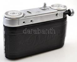 cca 1951 Certo Super Dollina II fényképezőgép, eredeti bőr tokjában, működőképes, jó állapotban