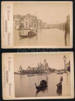 cca 1880 Velence, 5 db keményhátú fotó, 11x17 cm / Venice, 5 vintage photos