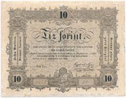 1848. 10Ft Kossuth bankó T:III- Adamo G111