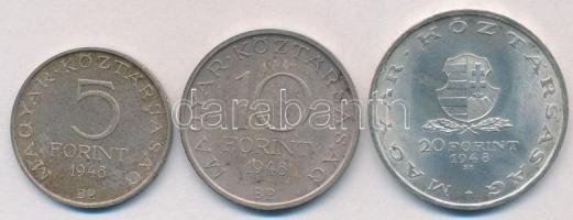 1948. 5Ft Ag "Petőfi" + 10Ft Ag "Széchenyi" + 20Ft Ag "Táncsics" - &qu...