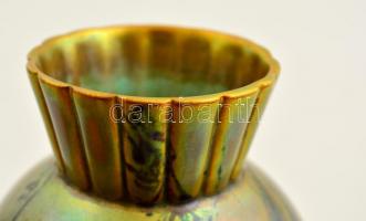 Zsolnay eozin mázas váza, apró karcolással, jelzett, m:12,5 cm