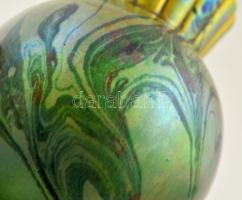 Zsolnay eozin mázas váza, apró karcolással, jelzett, m:12,5 cm