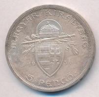 1938. 5P Ag "Szent István" T:2 patina
Adamo P8.1