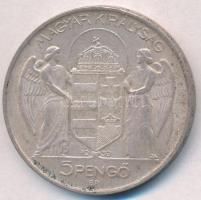 1939. 5P Ag "Horthy balra" T:2 patina 
Adamo P8.2