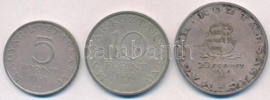 1948. 5Ft Ag "Petőfi" + 10Ft Ag "Széchenyi" + 20Ft Ag "Táncsics" - &qu...