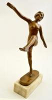 Wesselényiné Tonzor Eszter (1900-?): Táncoló akt. Bronz, jelzett (W. Tonzor és Szili önt.), márvány ...