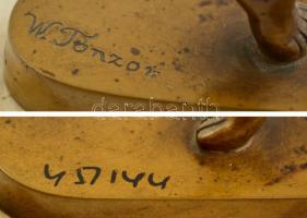 Wesselényiné Tonzor Eszter (1900-?): Táncoló akt. Bronz, jelzett (W. Tonzor és Szili önt.), márvány ...