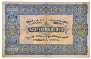 1923. 100.000K "F369 008197" sorszámmal "Orell Füssli Zürich" T:III,III- / Hunga...