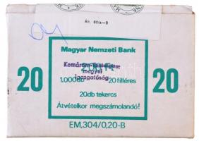 ~1970-1990. 20f Al (1000x) 20db bontatlan rolni eredeti, bontott, Magyar Nemzeti Bank dobozban, Komárom-Esztergom megyei Igazgatóság, valamint 1996 jul 24 felülbélygzéssel T:vegyes / Hungary ~1970-1990. 20 Fillér Al (1000x) 20pcs of wrappers in original, opened box, by the Hungarian National Bank, with Directorate of Komárom-Esztergom County and 1996 jul 24 overprint C:mixed Adamo F4.3