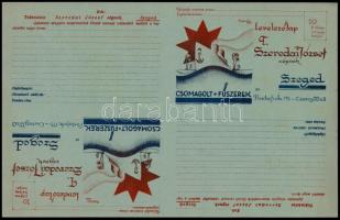 cca 1920 6 db előre címzett felvágatlan reklám levelezőlap Szeredai József szegedi kereskedőnek