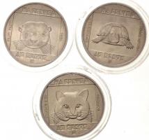1985. 100Ft alpakka (3xklf) "Természetvédelem - Mocsári Teknős, Vadmacska, Vidra" T:BU
Ad...