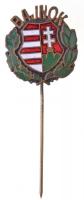 1947-1949. "Bajnok" zománcozott fém kitűző a Tildy-korszakból (17x19mm) T:1-,2 / Hungary 1947-1949. "Bajnok" enamelled metal pin from the Tildy-period (17x19mm) C:AU,XF