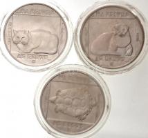 1985. 200Ft Ag (3xklf) "Természetvédelem - Mocsári Teknős, Vadmacska, Vidra" T:BU kis pati...