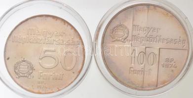 1974. 50Ft Ag + 100Ft Ag "MNB" T:BU patina
Adamo EM44, EM45