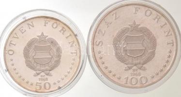 1968. 50Ft Ag + 100Ft Ag "Semmelweis pár" T:1- (PP) Adamo EM27; EM28