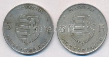 1947. 5Ft Ag "Kossuth" (2x) T:2,2-
