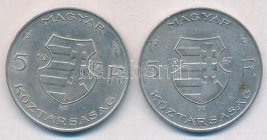 1947. 5Ft Ag "Kossuth" (2x) T:2,2-