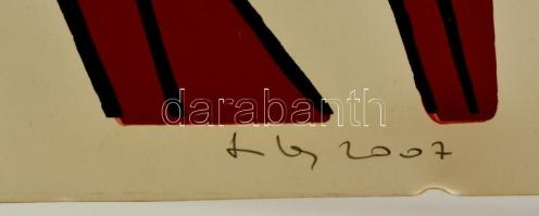 Lukács Tibor (1960-): Bárban. Szitanyomat, papír, jelzett, 28×34 cm