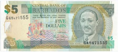 Barbados 2007. 5$ T:I,I- Barbados 2007. 5 Dollars C:UNC,AU