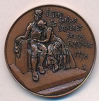 1998. "Petőfi Sándor és Szendrey Júlia emlékére / Szeptember végén" Br emlékérem. Szign.: PGB (42,5mm) T:1-,2