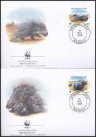 WWF Porcupine set 4 FDC WWF: Tarajos sül sor 4 db FDC-n