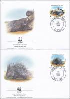 WWF Porcupine set 4 FDC WWF: Tarajos sül sor 4 db FDC-n