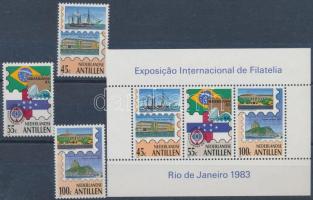 International Stamp Exhibition BRASILIANA, Rio de Janeiro set + block, Nemzetközi bélyegkiállítás BRASILIANA, Rio de Janeiro sor + blokk