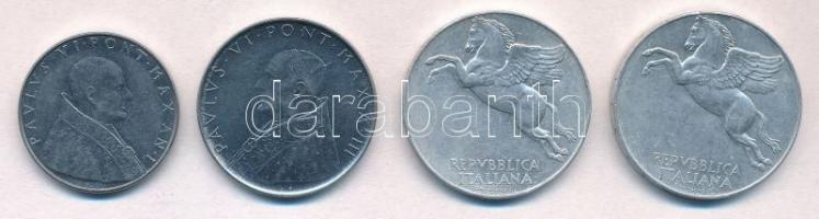 Olaszország 1949R 10L Al (2x) + Vatikán 1963. 50L acél + 1965. 100L acél T:2,2-
Italy 1949R 10 Lire...