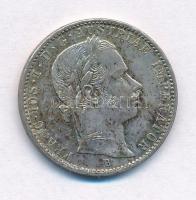 1860B 1/4Fl Ag "Ferenc József" T:1- patina Adamo M12