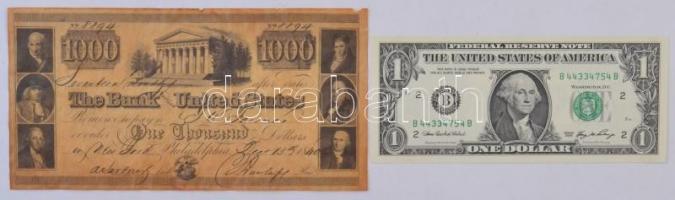 Amerikai Egyesült Államok 1950-2006. 1$-20$ (4xklf) + 1840. 1000$ másolat + 1999. 1.000.000$ fantázi...