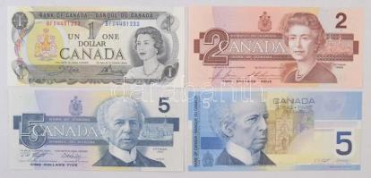 Kanada 1973. 1$ + 1986. 2$ + 5$ + 2002. 5$ T:I Canada 1973. 1 Dollar + 1986. 2 Dollars + 5 Dollars + 2002. 5 Dollars C:UNC