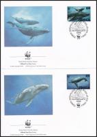 WWF: Hosszúszárnyú bálna sor 4 db FDC-n WWF: Humpback whale set on 4 FDC