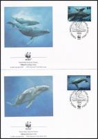 WWF: Hosszúszárnyú bálna sor 4 db FDC-n WWF Long-wing whale set 4 FDC