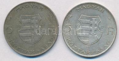 1947. 5Ft Ag "Kossuth" (2x) T:2,2- patina