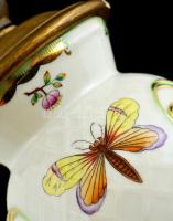 Herendi Viktória mintás lámpatest, kézzel festett, hibátlan, a fa kiegészítő részeken apró festéklep...