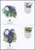 WWF: Zafírlóri sor 4 db FDC-n WWF: Blue lorikeet set on 4 FDC