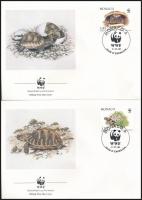 WWF: Teknős négyestömb + 4 db FDC WWF: Turtle block of 4 + 4 FDC