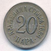 Szerbia 1884H 20p Cu-Ni "I. Milán" T:2,2-
Serbia 1884H 20 Para Cu-Ni "Milan I" ...