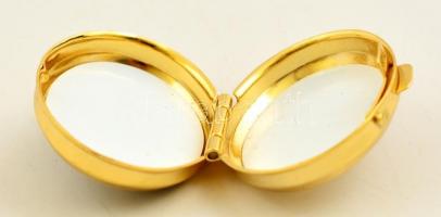 Madármintás gyógyszertartó dobozka, szép állapotban, 3,5x3 cm