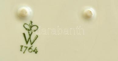 Wallendorf virágmintás áttört porcelán kínáló, matricás, hibátlan, jelzett, 20x16x8 cm