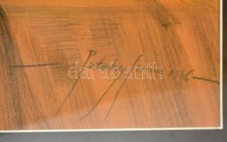 Pataky Ferenc (1897-1962): Asztali csendélet. Vegyes technika, papír, jelzett, üvegezett keretben, 6...