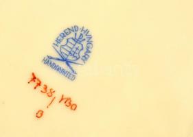 Herendi Viktória mintás porcelán dísztál, kézzel festett, jelzett, hibátlan, 18x14x4 cm