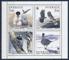 WWF: Birds stamp-booklet sheet + set on 4 FDC, WWF: Madarak bélyegfüzetlap + sor 4 db FDC-n