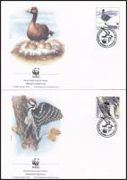 WWF: Madarak bélyegfüzetlap + sor 4 db FDC-n WWF: Birds stamp booklet + set on 4 FDC