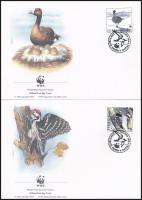 WWF: Madarak bélyegfüzetlap + sor 4 db FDC-n WWF: Birds stamp booklet sheet + set on 4 FDC